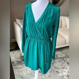 Green Silk Cocktail Dress - Size Small